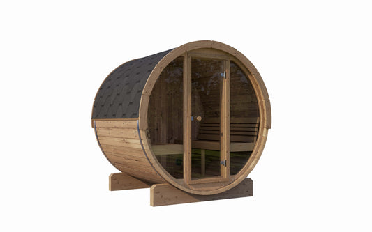 SaunaLife Model E8G Sauna Barrel Glass Front